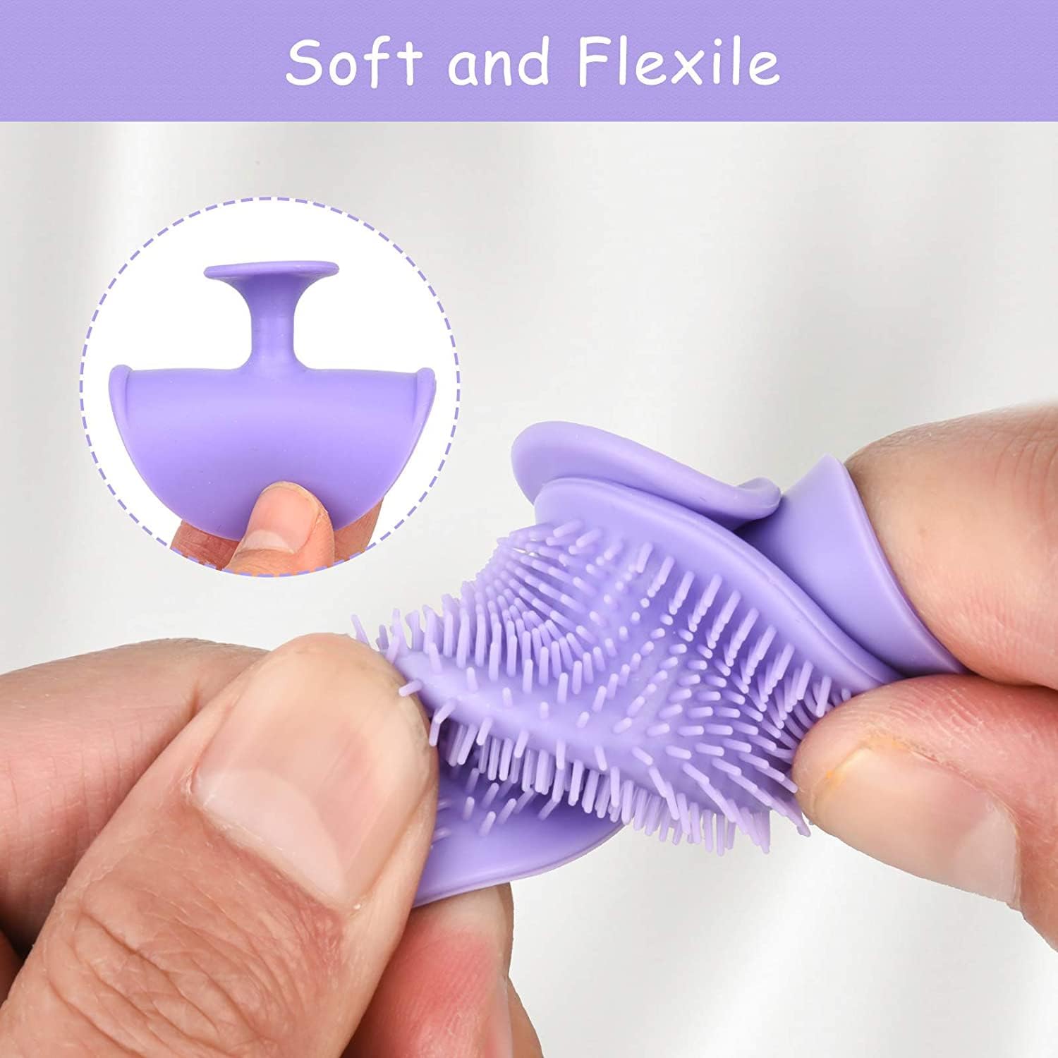 Giffy Skin Care Scrubber Beauty Soft Bristle Blackhead Remover Silicone Face Cleansing Facial Deep Pore Exfoliator Brush Clear and Radiant Skin Skin Care Brush for Women Multicolor (Pack of 6) 3