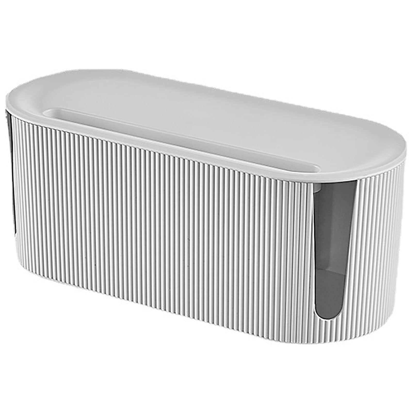 Boîte de rangement câbles blanche 31cm avec couvercle cache-prise