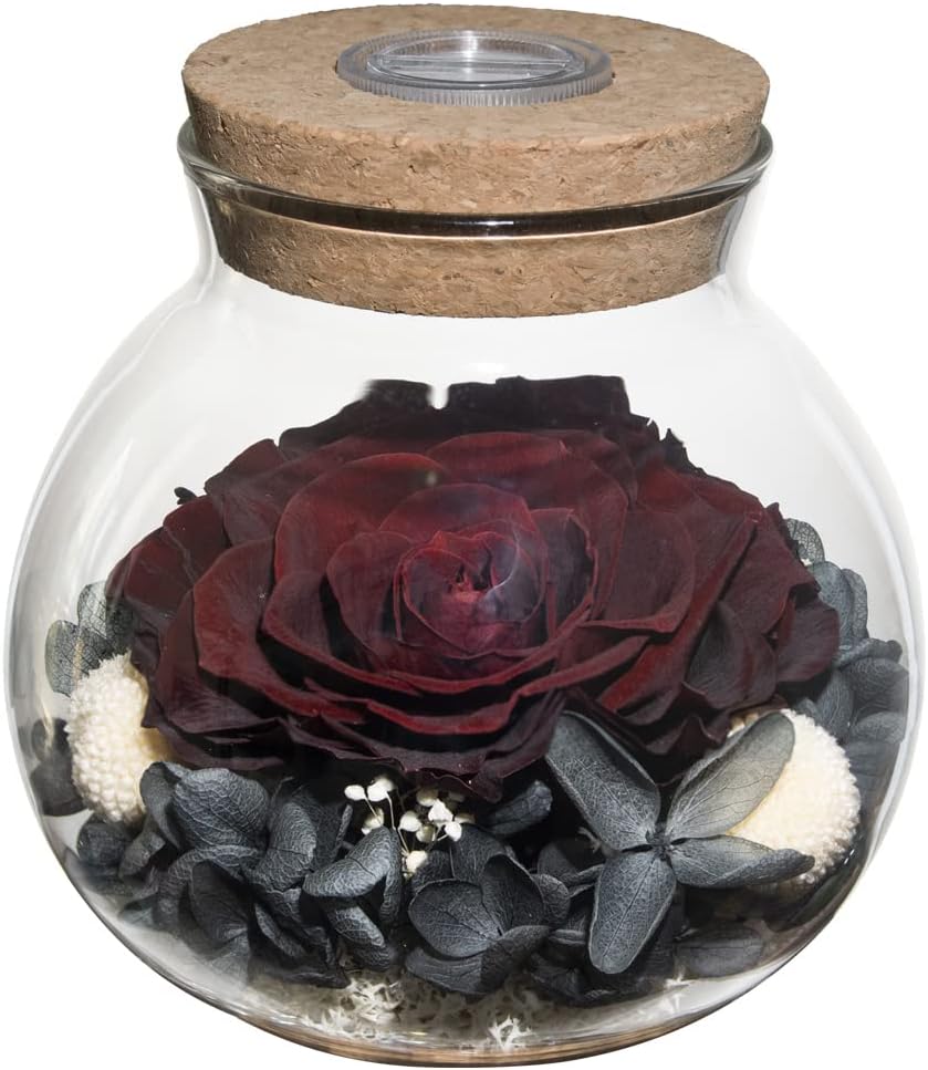 - Preserved Real Roses with Colorful Mood Light Wishing Bottle,Eternal Rose๏ผNever Withered Flowers,for Bedroom Party Table Decor, Anniversary,Valentine's,Mother's Day,a Gifts for Women (Burgundy)