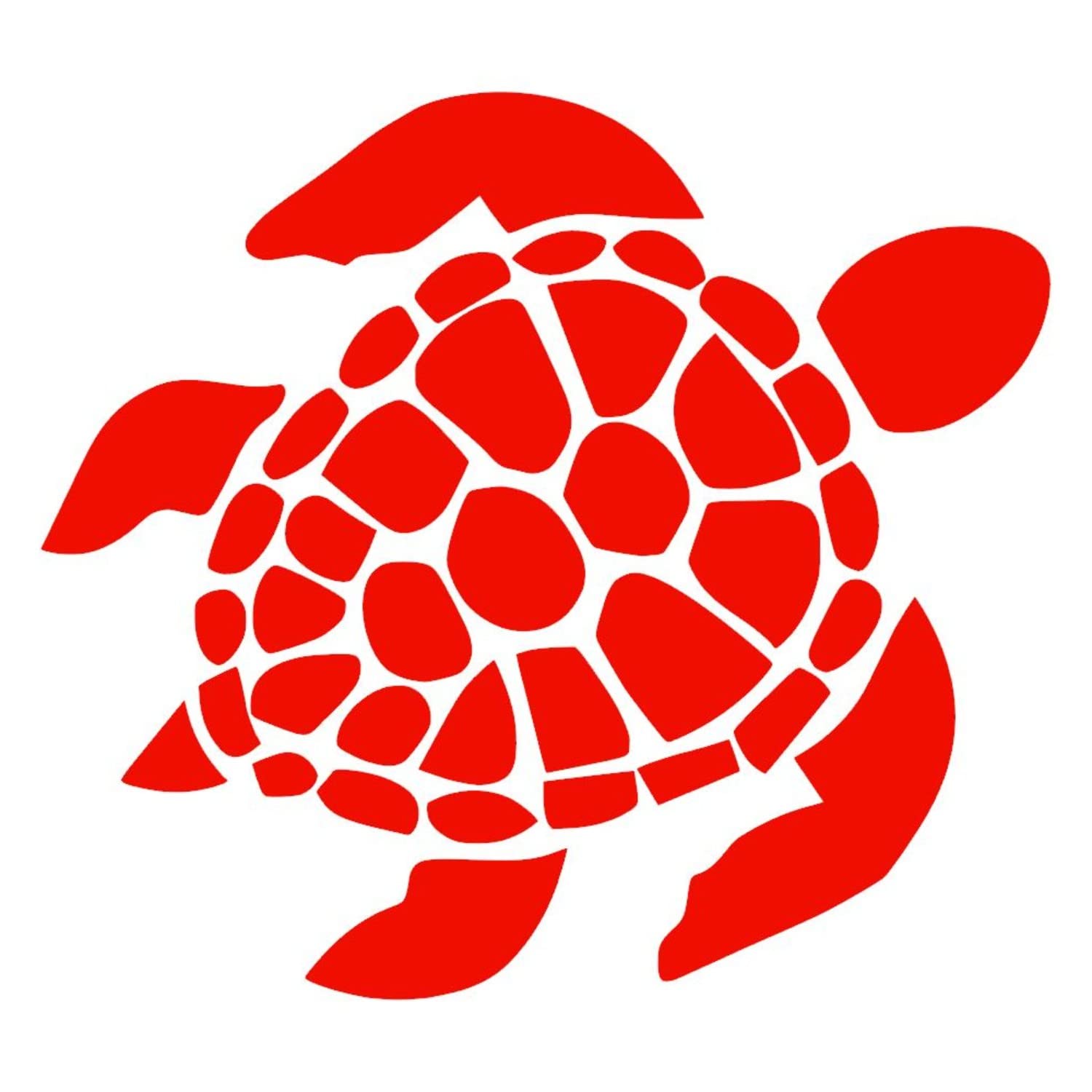 Sea Turtle [Pick Any Color] Vinyl Transfer Sticker Decal for Laptop/Car/Truck/Window/Bumper (2in x 1.8in [200-Pack], Red)