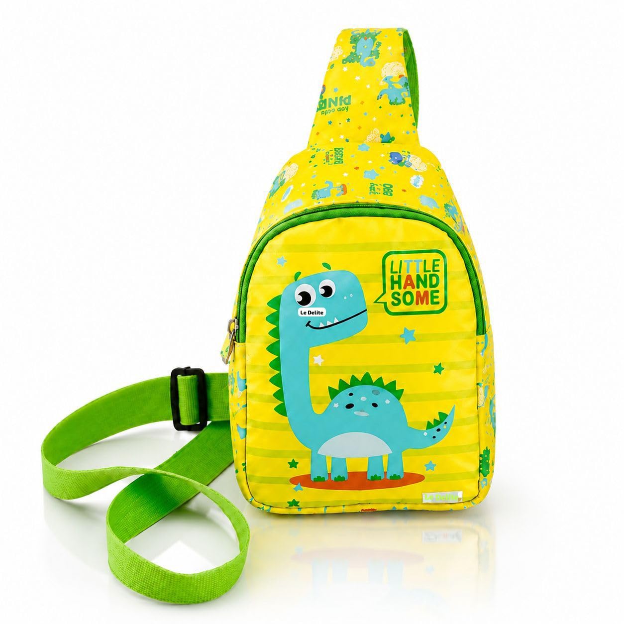 Kids Dinosaur T-Rex Chest Bag (20 × 13 cm) – Cute Cartoon Jungle Sling Shoulder Bag for Boys & Girls, Small Lightweight Front Crossbody with Zip Compartment-image-30
