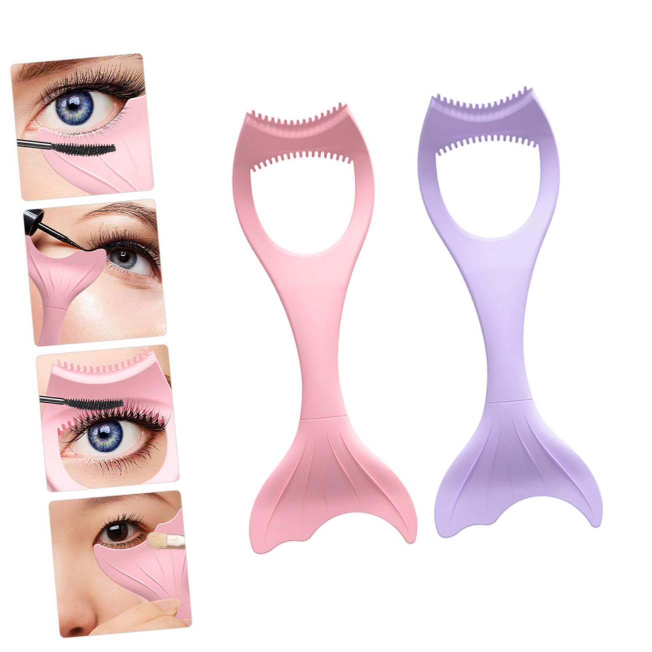 minkissy 6 pinceles de rímel, delineador de ojos, plantillas moldeadoras para niñas, delineador de ojos de silicona, herramienta de guía de delineador de ojos, herramientas de maquillaje para ojos,