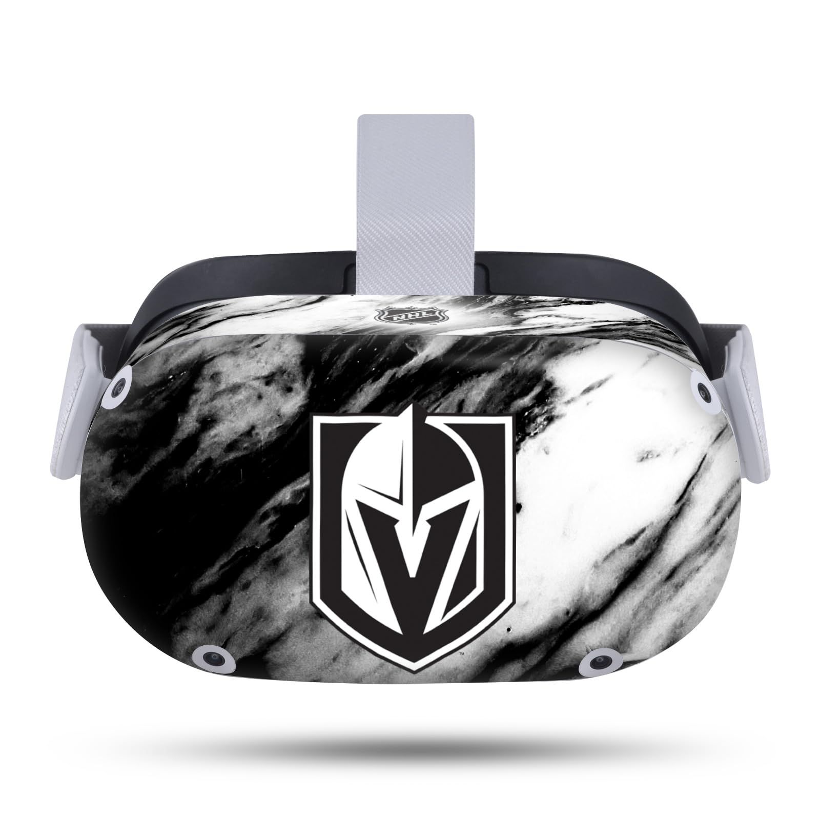 Head Case Designs Officially Licensed NHL Marble Vegas Golden Knights Vinyl Sticker Skin Decal Cover Compatible With Meta Quest 2