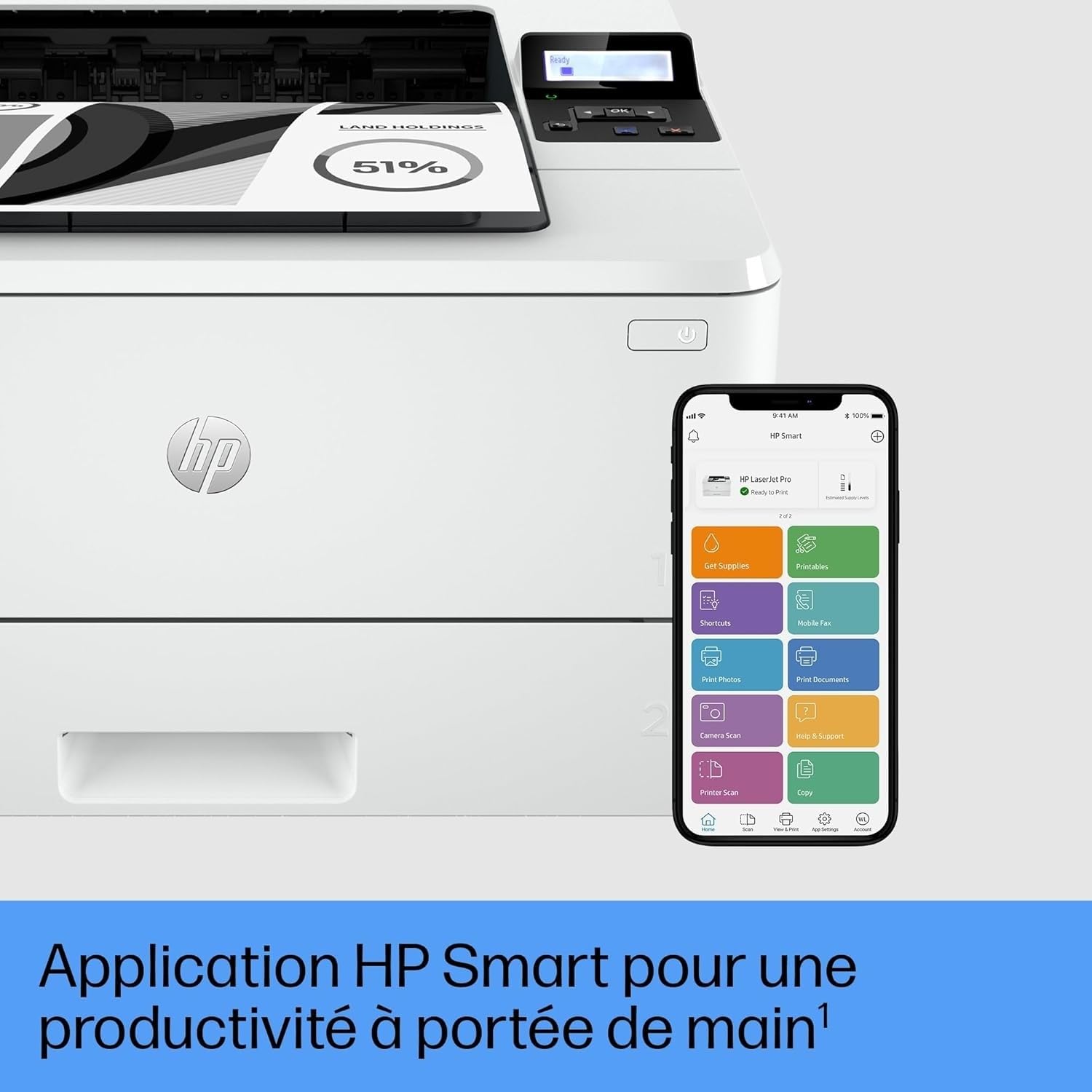 HP LaserJet Pro 4002dn, 2Z605F, imprimante monofonction A4, impression recto verso automatique en noir et blanc, 42 ppm, USB, USB Host, Gigabit Ethernet, HP Smart, Blanche