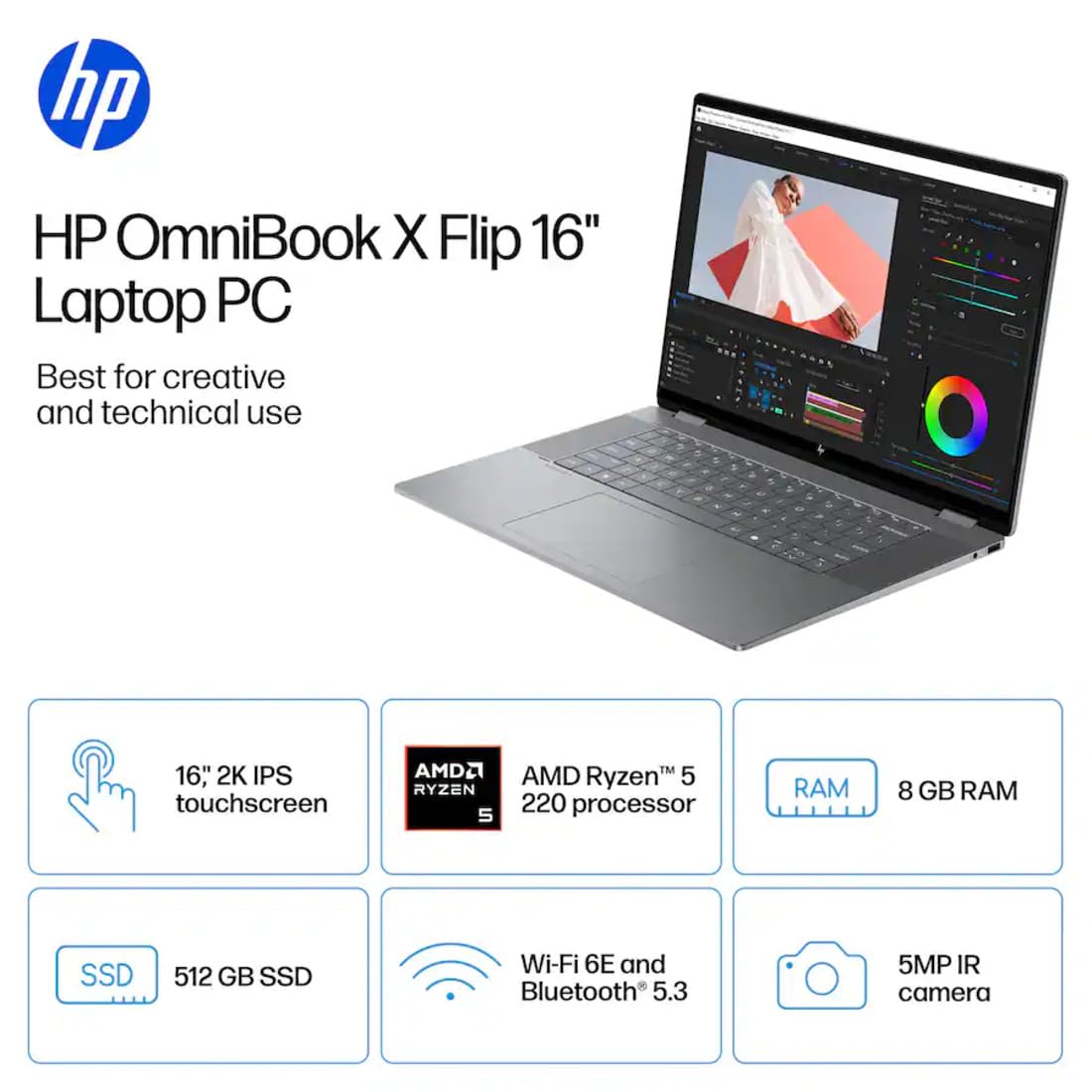 Amazon.com: HP OmniBook X Flip 16 2 in 1 Touchscreen Laptop, 16