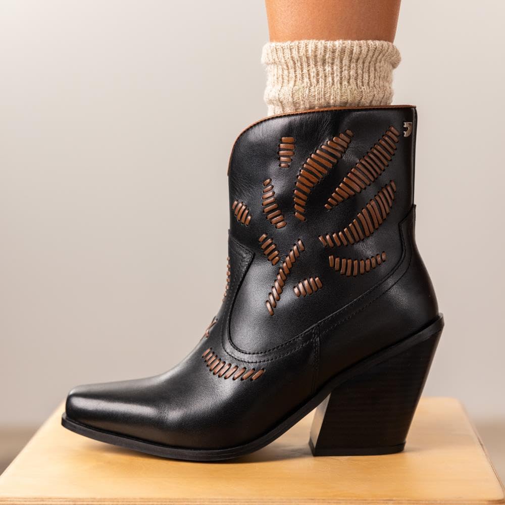 GIOSEPPO Botines Cowboy Bordado Piel RAJEC