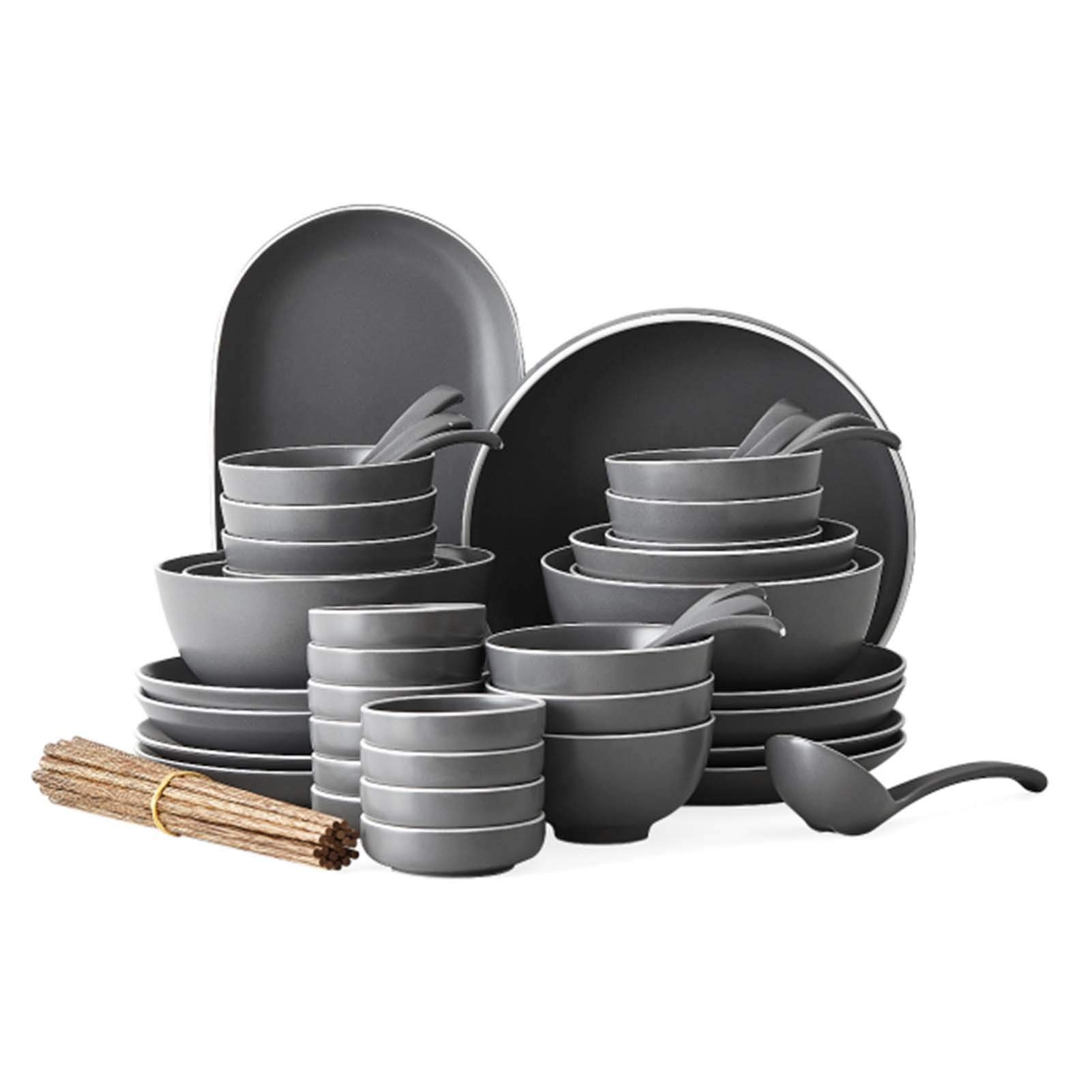 Tischgeschirr-Sets im Palast-Stil. Feines Geschirr-Set. Teller-Keramik-Geschirr-Sets. 16-teiliges Kombi-Set aus Porzellan im nordischen Stil