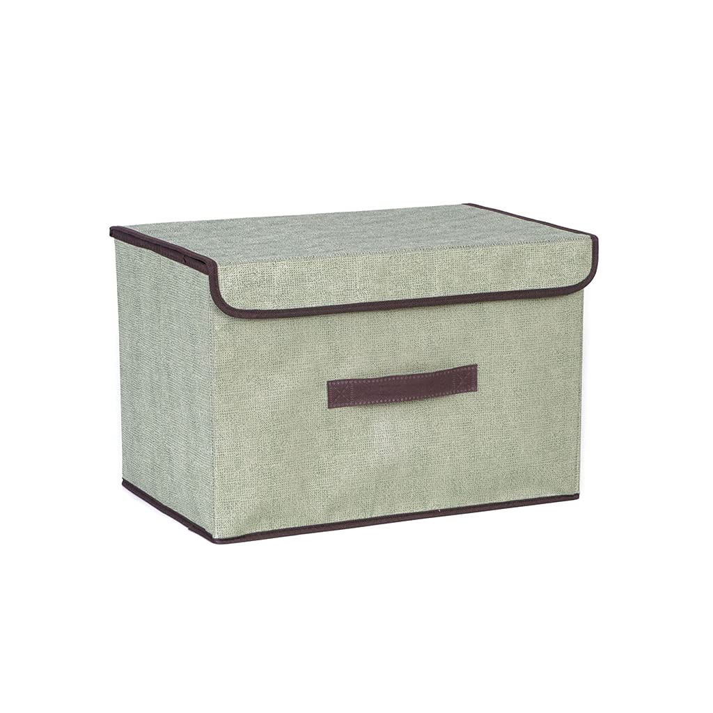 Hsioluted Design with Cover Storage Boxes with Lids Organizer Containers Baskets with Lid for Home Bedroom Closet Storage Boxes for Clothes Blue