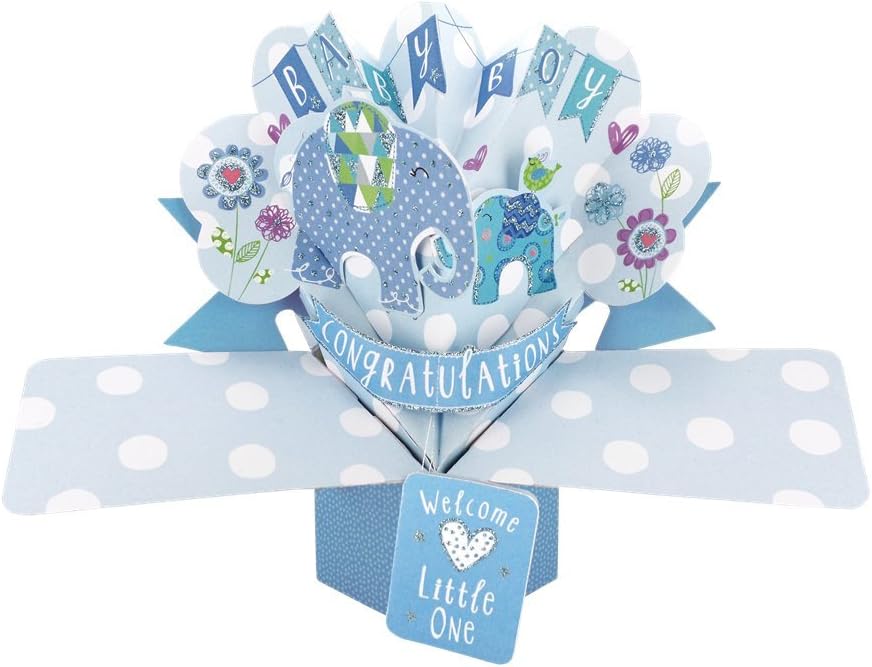 Second Nature Pop Ups New Baby Boy Pop Up Card POP144A