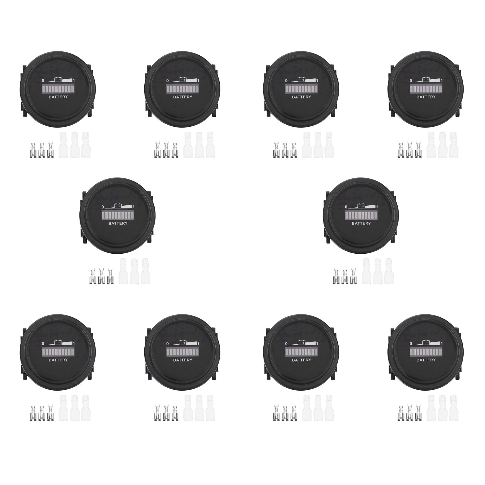 10X Indicatore Della Batteria Digitale 12V / 24V / 36V / 48V / 72V LED Indicatore Della Batteria del Misuratore Impermeabile per Go-Lf Ca-Rt