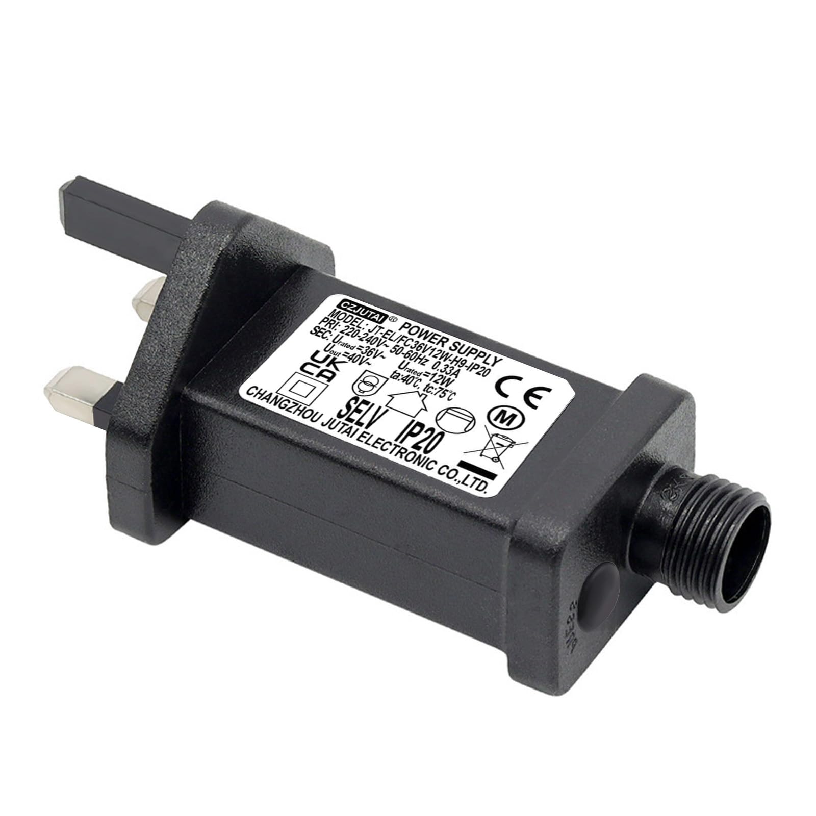 36V 12W LED Transformer String Lights Indoor-Outdoor Power Adapter for CZJUTAI JT-FL/FC36V12W-IP20 Christmas Lighting, Illuminate Your Holidays! (Threaded-Multifunction) — image 1