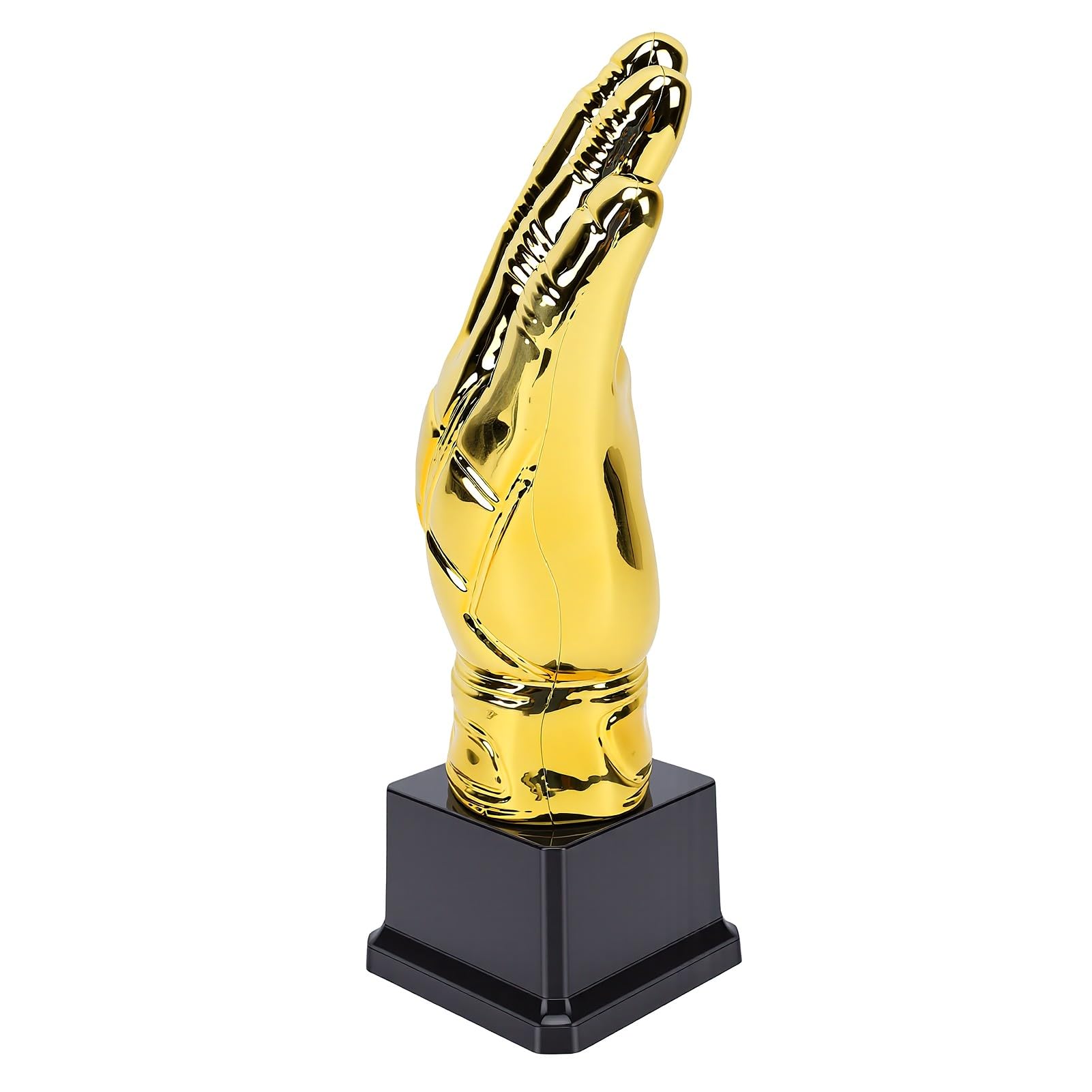 Yctze Trofeo Guanto da Portiere Dorato, Trofeo Calcio, 8 X 26cm, per | Materiale plastico resistente, stabilità della base nera, ideale per tornei, celebrazioni di premi sportivi