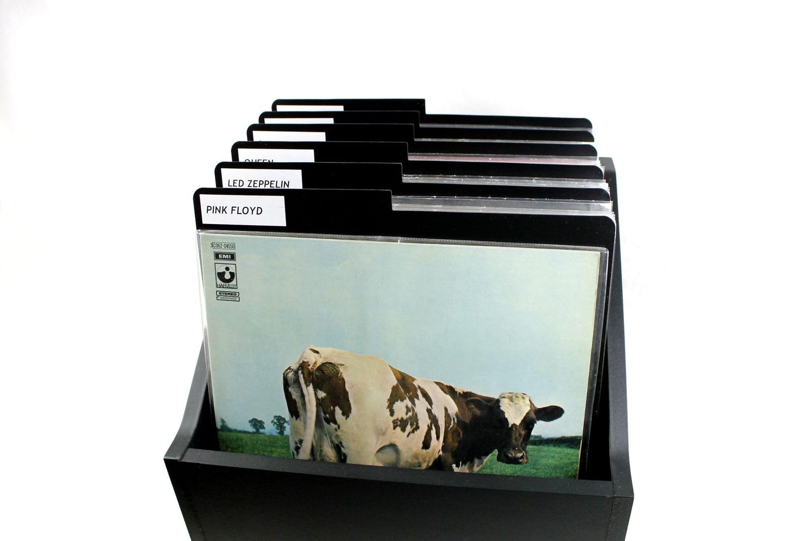 separatore divisore classificatore in PVC NERO con LINGUELLA per dischi in vinile formato LP 33 giri 12" Maxi Single (26)