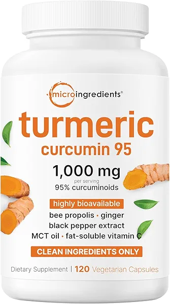 Micro Ingredients Turmeric Curcumin Supplement 1,000mg, 120 Veggie Capsules