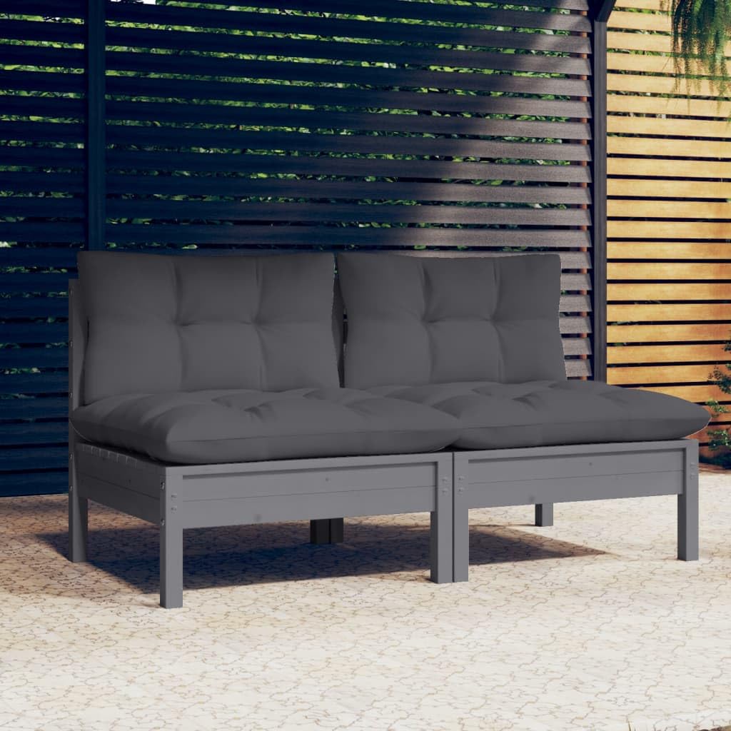 VidaXL Gartensofa 2-Sitzer Anthrazit - Wetterfestes Aluminium Sofa Mit Kissen