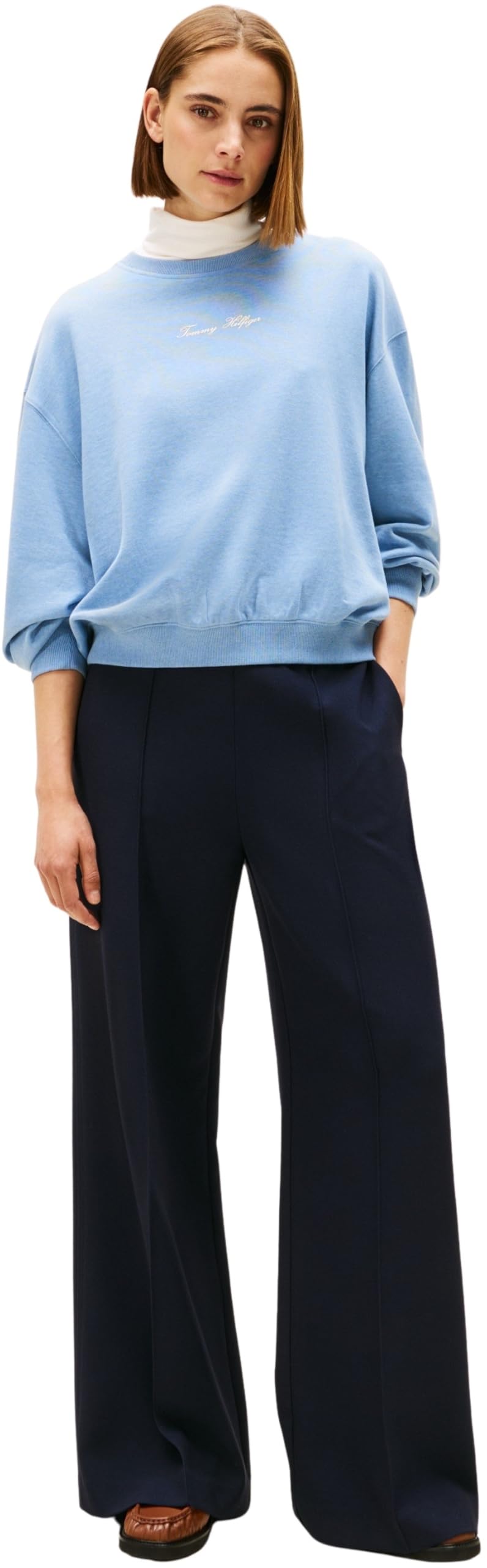 Tommy Hilfiger Classic Script Terry Sweatshirt Ww0ww48269 Sudadera sin Botones Mujer (Pack de 1)