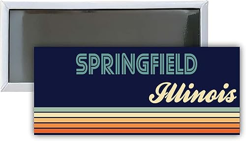 Springfield Illinois Souvenir - Imán rectangular para nevera, 4.75 x 2 pulgadas, diseño retro disponible en Yaxa Peru