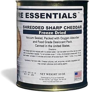 Future Essentials Freeze Dried Shredded Sharp Cheddar Cheese – Real Dair...
