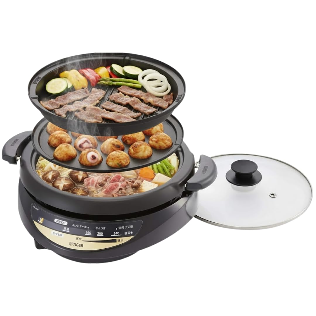 Amazon | タイガー魔法瓶(TIGER) グリル鍋 3枚タイプ 遠赤土鍋