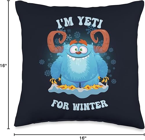 Miniatura 5 de Family Matching Pajamas Yeti Snowman Christmas Cute Yeti Winter Christmas Snowman Kid's Throw Pillow, 18x18, Multicolor
