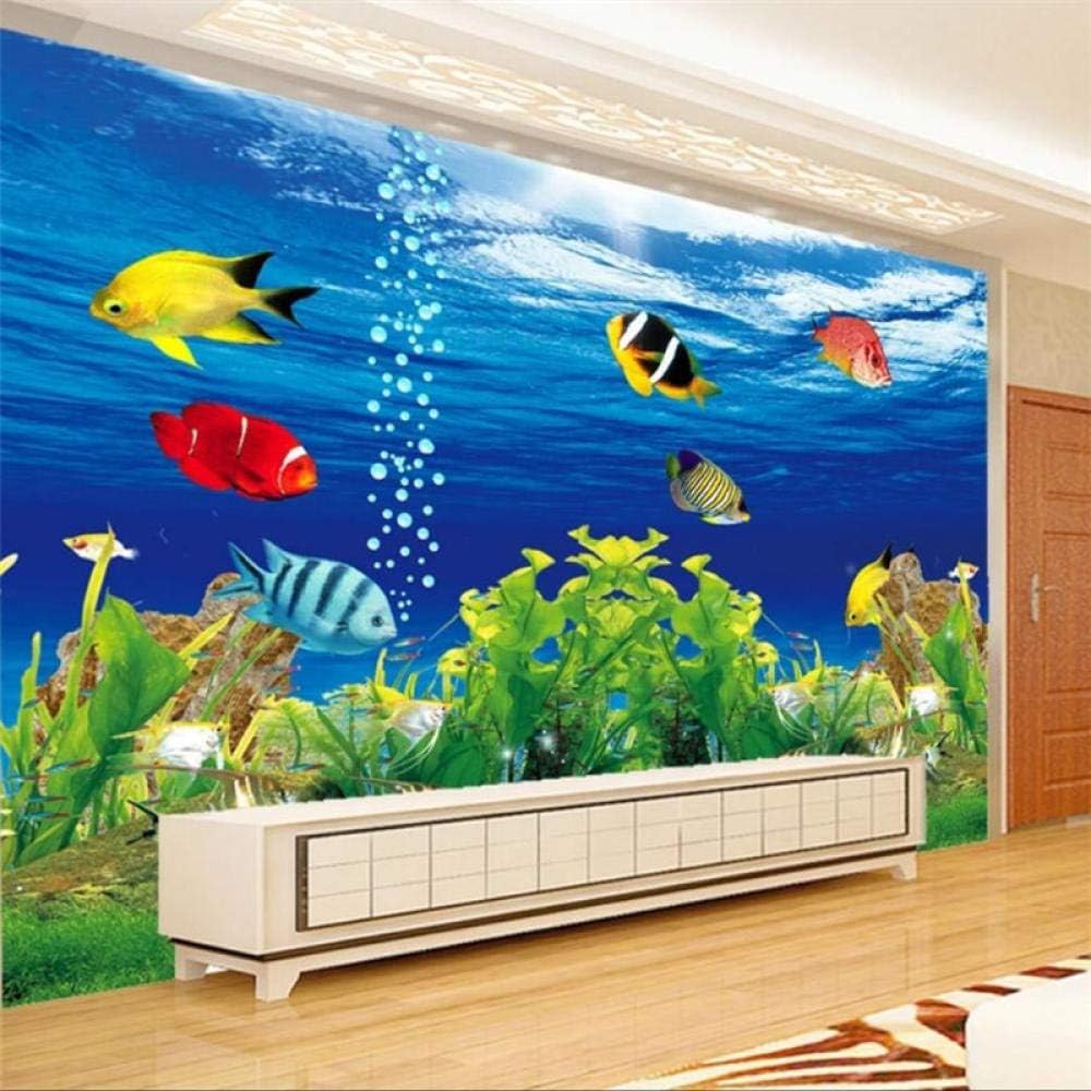 Sticker mural poissons 3D amovible pour rénover un mur de salon sans colle
