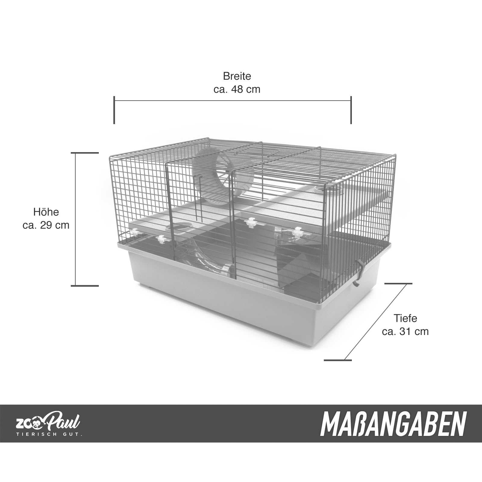 Nagerkäfig Kleintiere LUNAPARK 2 Zubehör 48x31x29cm Maus Hamster Käfig Tunnel Haus
