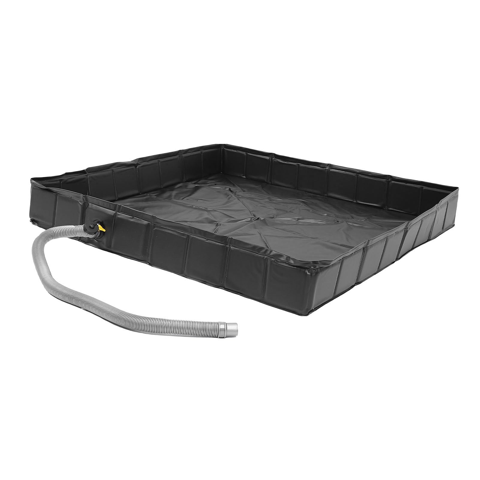 Keenso Bac de Douche Portable, Base de Douche Pliable en PVC de 41 X 41 X 6 Pouces avec Tuyau de Vidange de 1 M, pour Camping-car, Camping, Plage, Extérieure
