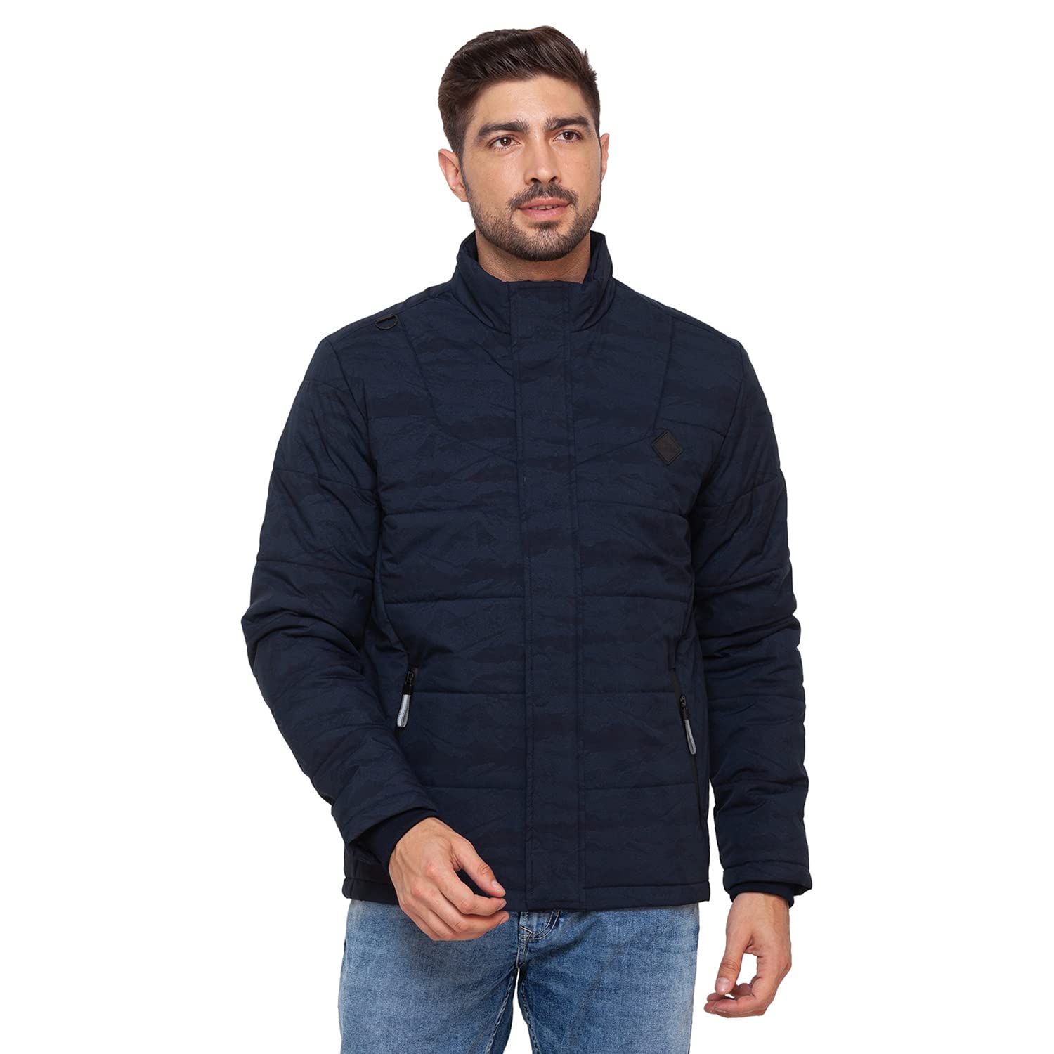 Spykar Jet Black Cotton Full Sleeve Casual Jacket for Men