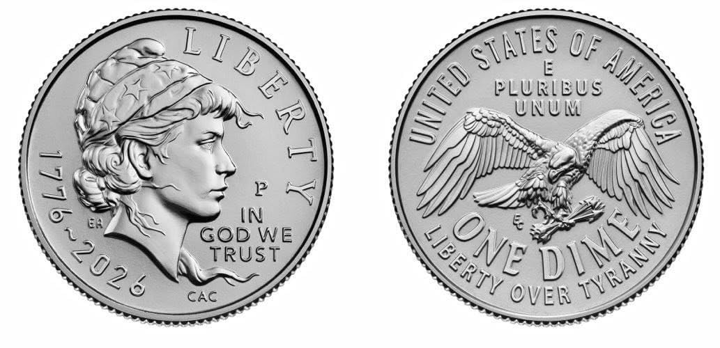 2026 Emerging Liberty Dime, 250th Anniversary Semiquincentennial Commemorative P & D 2 Coins Set