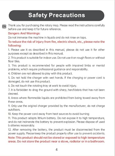 Cordless Electric Mop for Floor Cleaning, AlfaBot WS-24 Electric Spin Mop, Electric Mop with Water Sprayer and LED Headlight, Lightweight & Rechargeable Floor Scrubber for Hardwood Tile Floors - Image 11