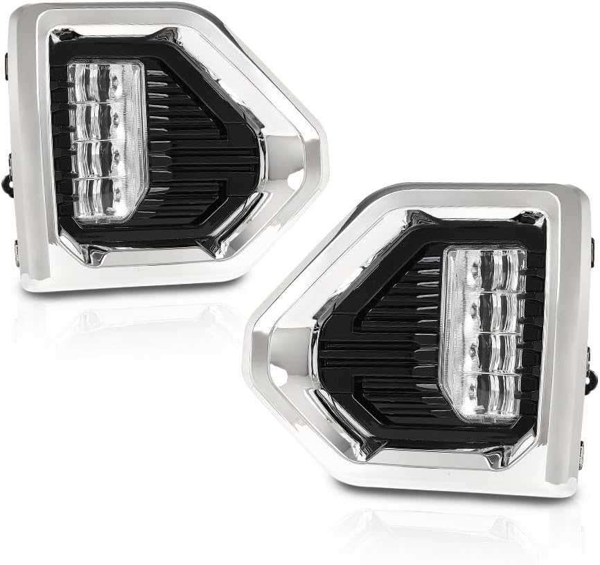 G-PLUS LED Fog Lights w/Switch & Bezel Left and Right Side Compatible with GMC Sierra 1500 Denali/SLT/AT4 models only 2019-2021,Not fit for Elevation/SLE/Base models GM2592331 GM2593331 19-21 GMC Sierra