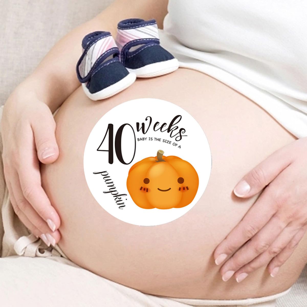 LOPUNER 28 Piezas Pegatinas Decorativas Embarazo para Fotografía Semanal Barriga Crecimiento Adhesivas para Mujeres Embarazadas Marcadores de Mes Señal Mujer Embarazada — view 5