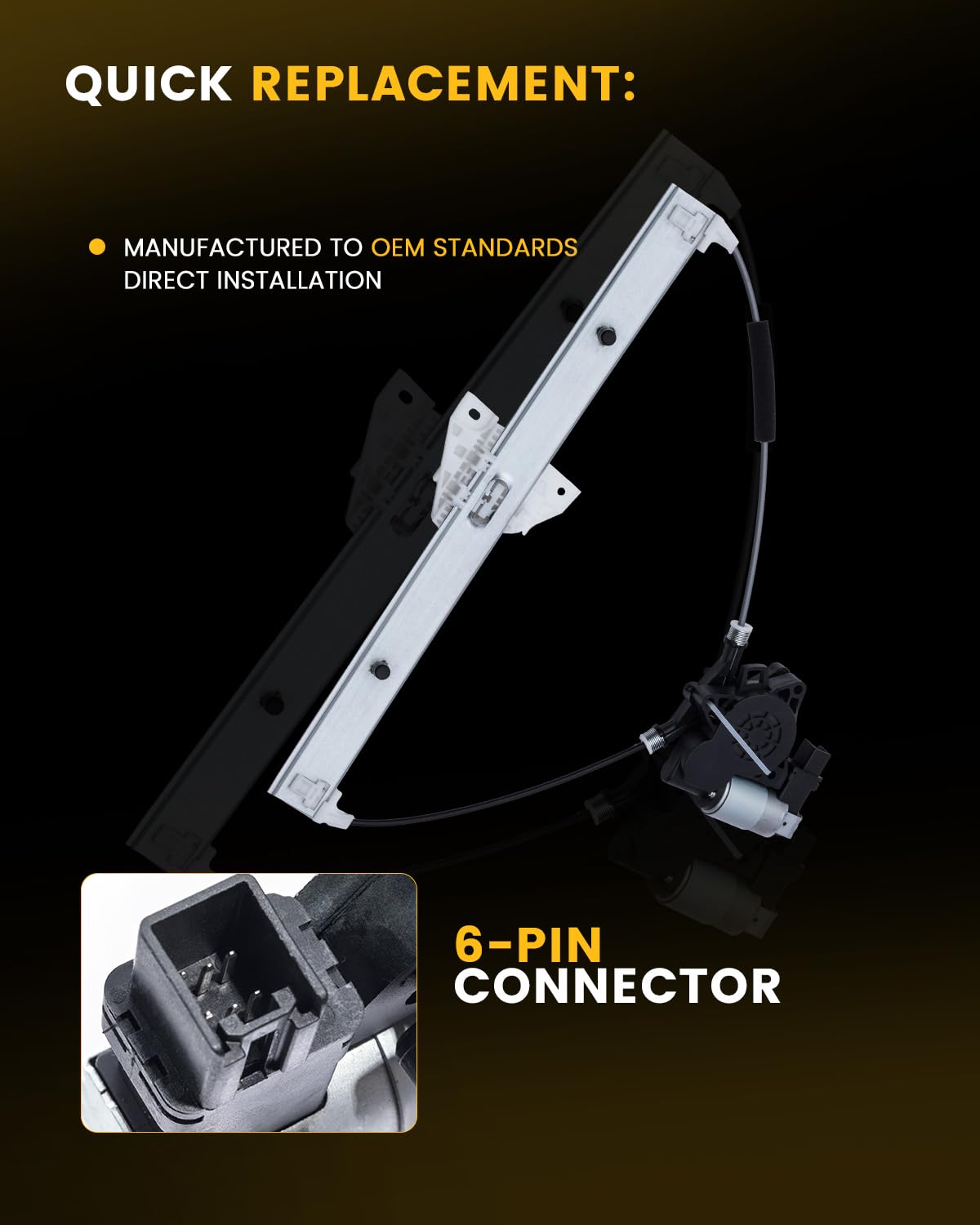 Amazon.com: XIONTEC Power Window Regulator with 6-Pin Motor Front