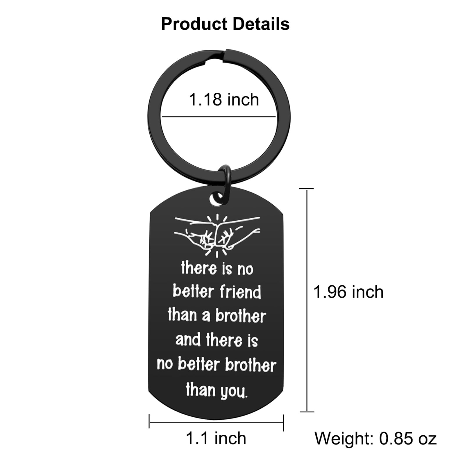 iJuqi Brother Keychain: Brother Gifts from Sister for Men - Christmas, Birthday