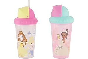 Toddler Sippy Cups for Boys and Girls: Leak-Free Disney Magic with Straw and Lid