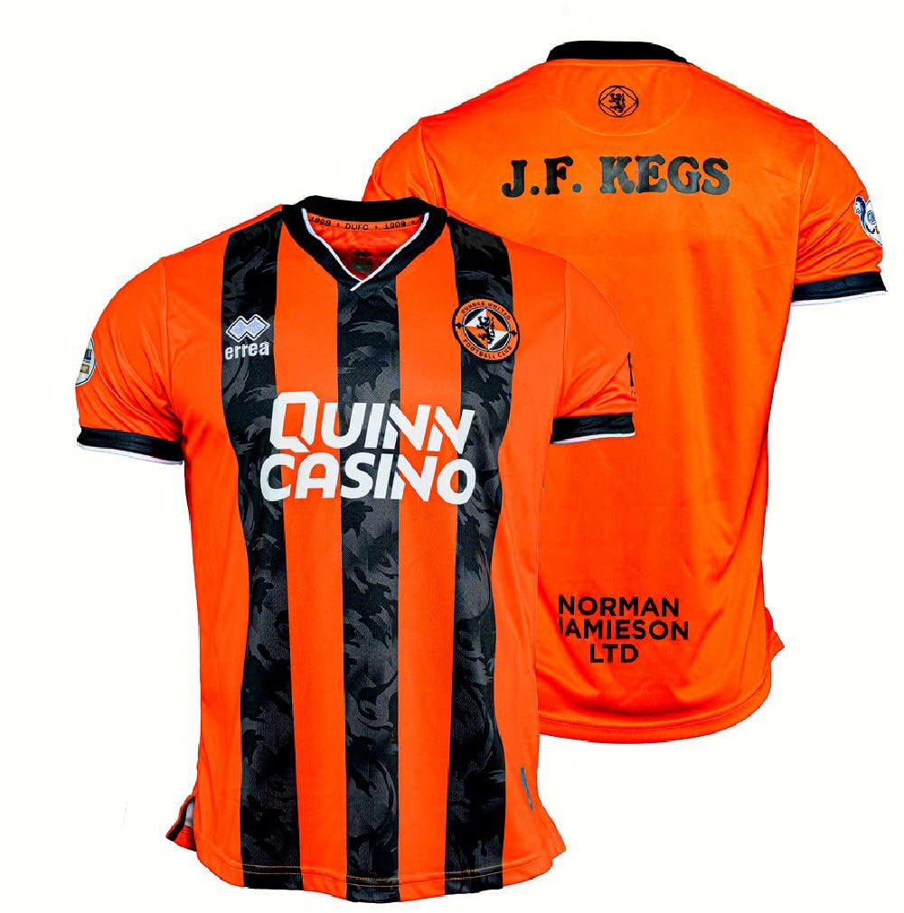 Errea Dundee United Mens Home Football Shirt Jersey 2025-2026 (UK, Alpha, XL, Regular, Regular) Orange/Black