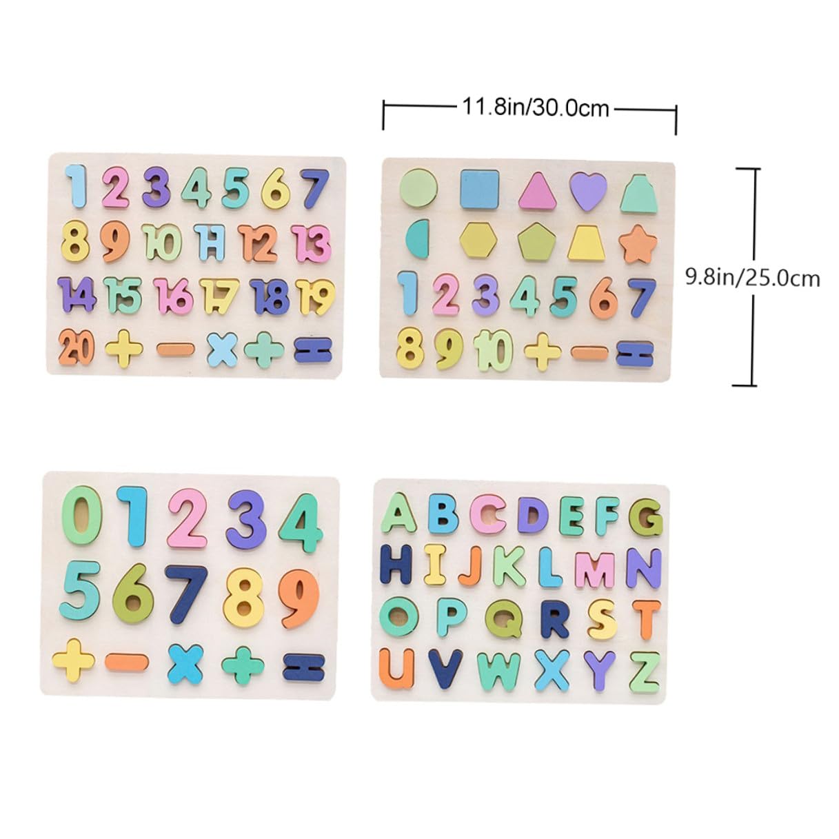 Puzzle Educativo Lettere e Numeri in Legno 4 Pezzi per Ragazzo Ragazza | Superficie Liscia, Facile da Usare, Lavorazione Curata, Pensato per Mani Piccole e Apprendimento Precoce