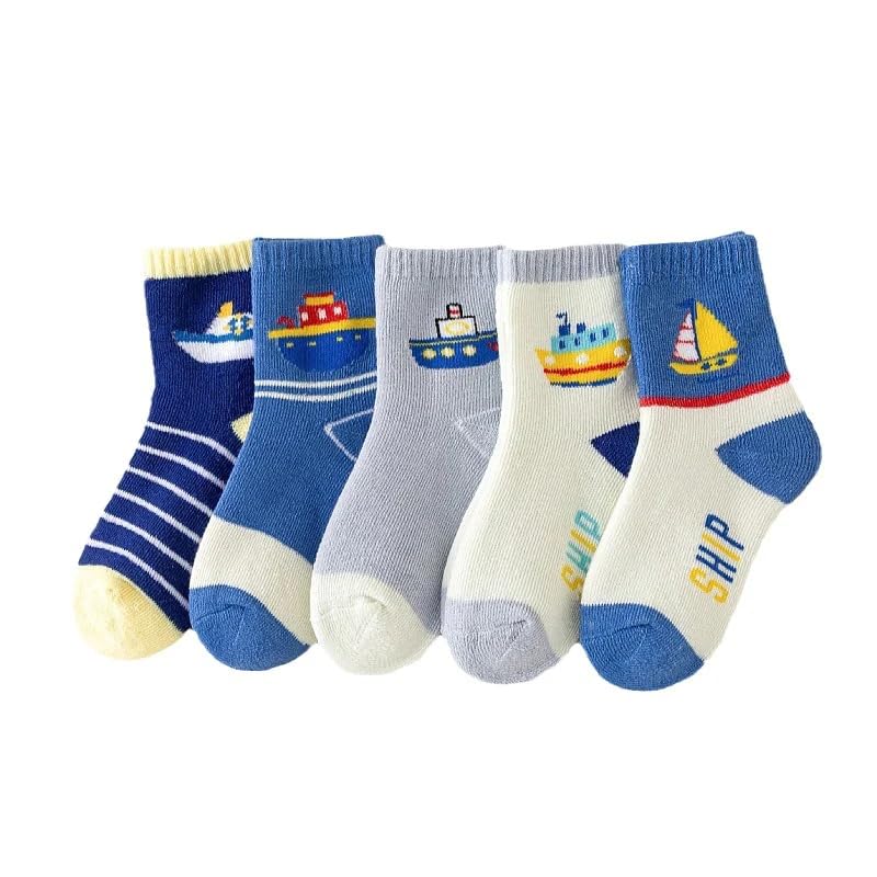 syga 5 Pairs Socks Baby Autumn And Winter Cotton Socks, Baby Socks 9M - 24M-picture-14