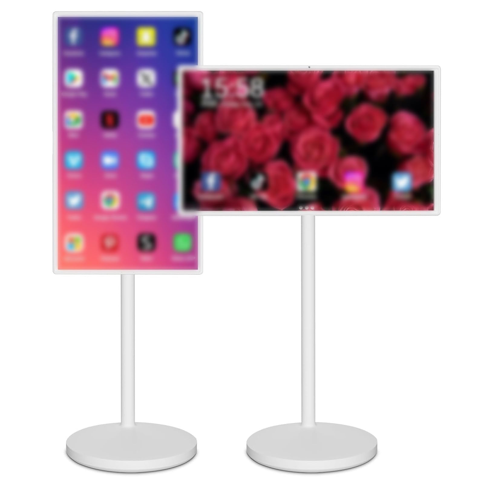 TV portatile da 24/27/32", trasmissione wireless, monitor con touch screen a 10 punti, per ufficio, casa, palestra, batteria integrata 8000/13500/15000 mAh (27 pollici, 4+64 GB (1080P))