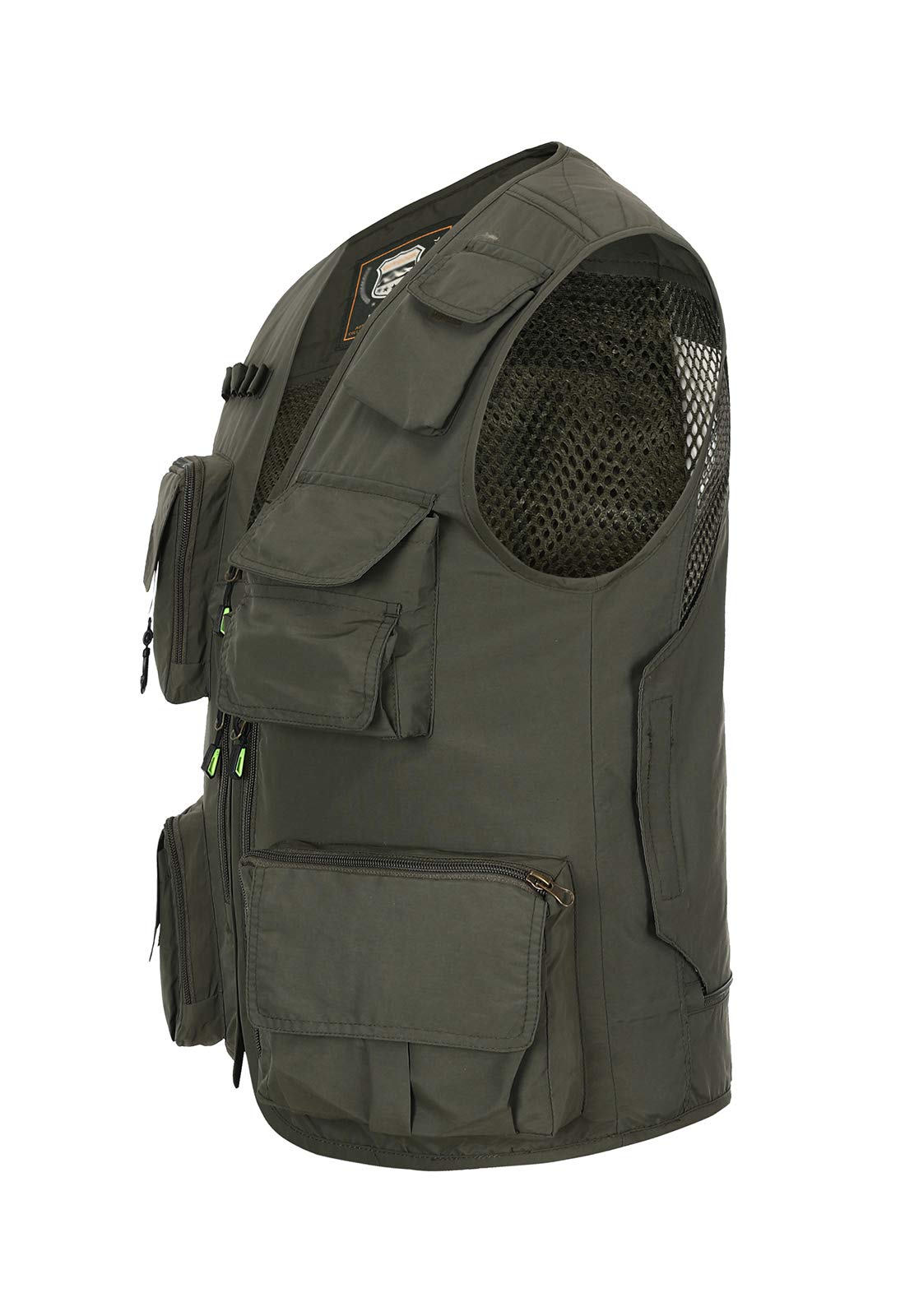 Hbufnha Gilet Da Pesca Da Lavoro Esterno Unisex Caccia Viaggi Fotografia Safari Gilet Con Multi Tasche - verde - Large