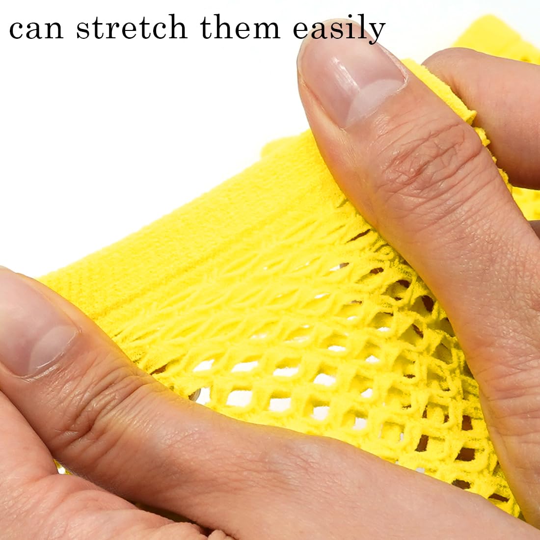 YeeHeen Short Fishnet Gloves for Women Punk Fingerless Mesh Glove Yellow - Image 3