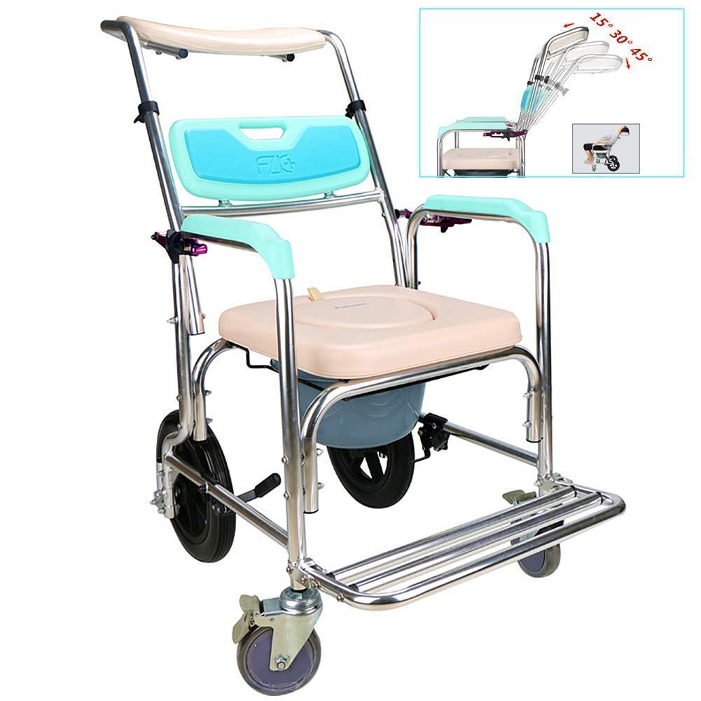 Buy JJZXPJ Wheelchairs Compact Wheelchair for Elderly Commode Chairs 5in 1 Commode Chair/With