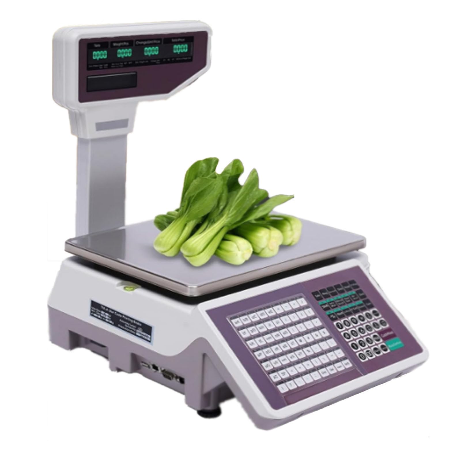 Komercyjna Cyfrowa Waga Cenowa, Waga Do Drukowania Etykiet Cenowych, Dwustronny WyśWietlacz Lcd, Waga 30kg/66lb, Waga OwocóW I Warzyw