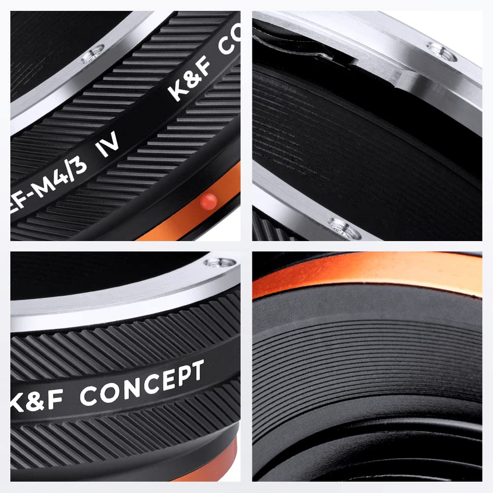 K&F CONCEPT Lente Mount Adattatore EOS-M4/3 IV Manuale Fuoco: Compatibile con Compatibile con Canon (EF/EF-S) Lente a Micro Quattro Terzi (M4/3) Mount Corpo Fotocamera