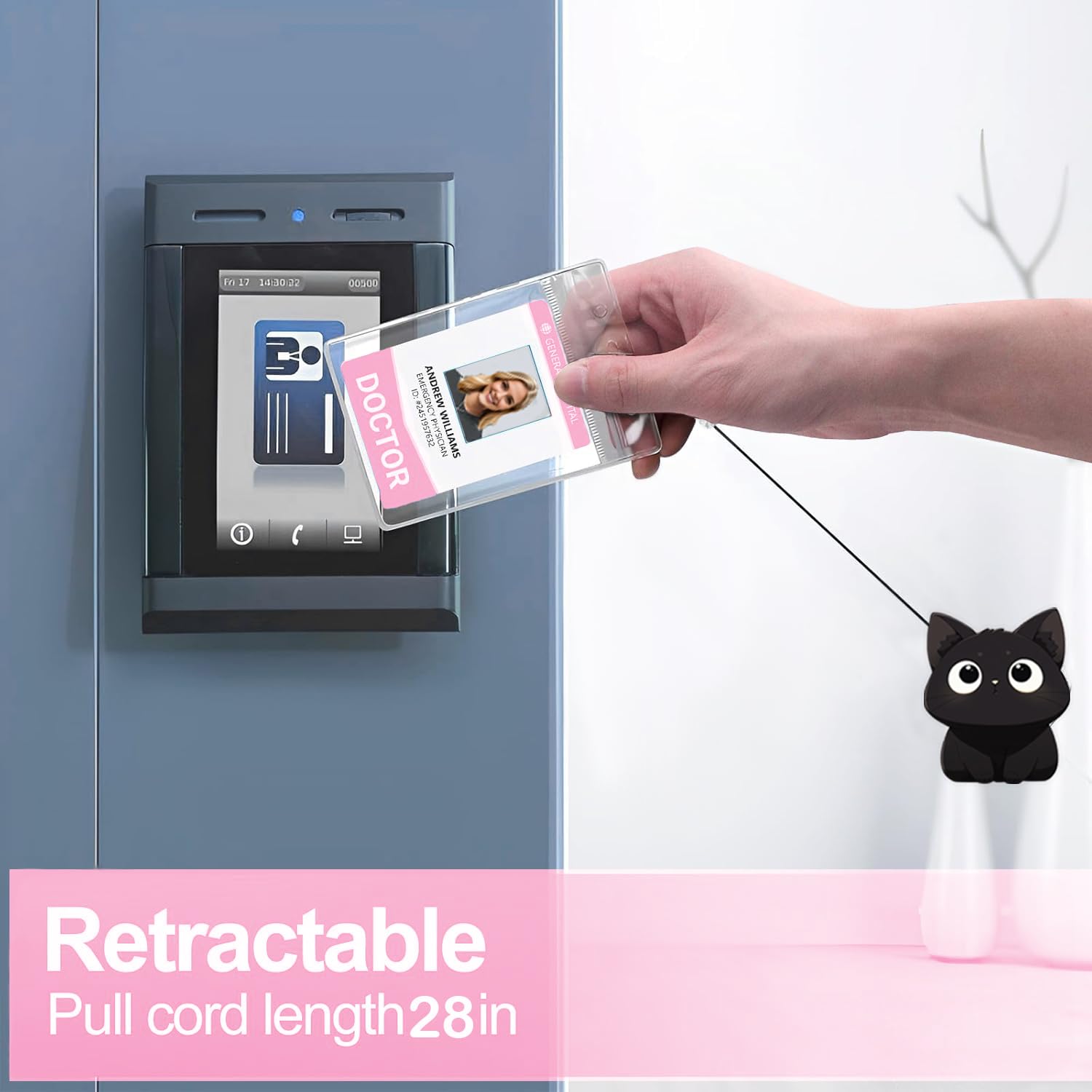 Lot De 8 Porte-badges Rétractables Avec Motif De Chat Pour Infirmière Et Médecin