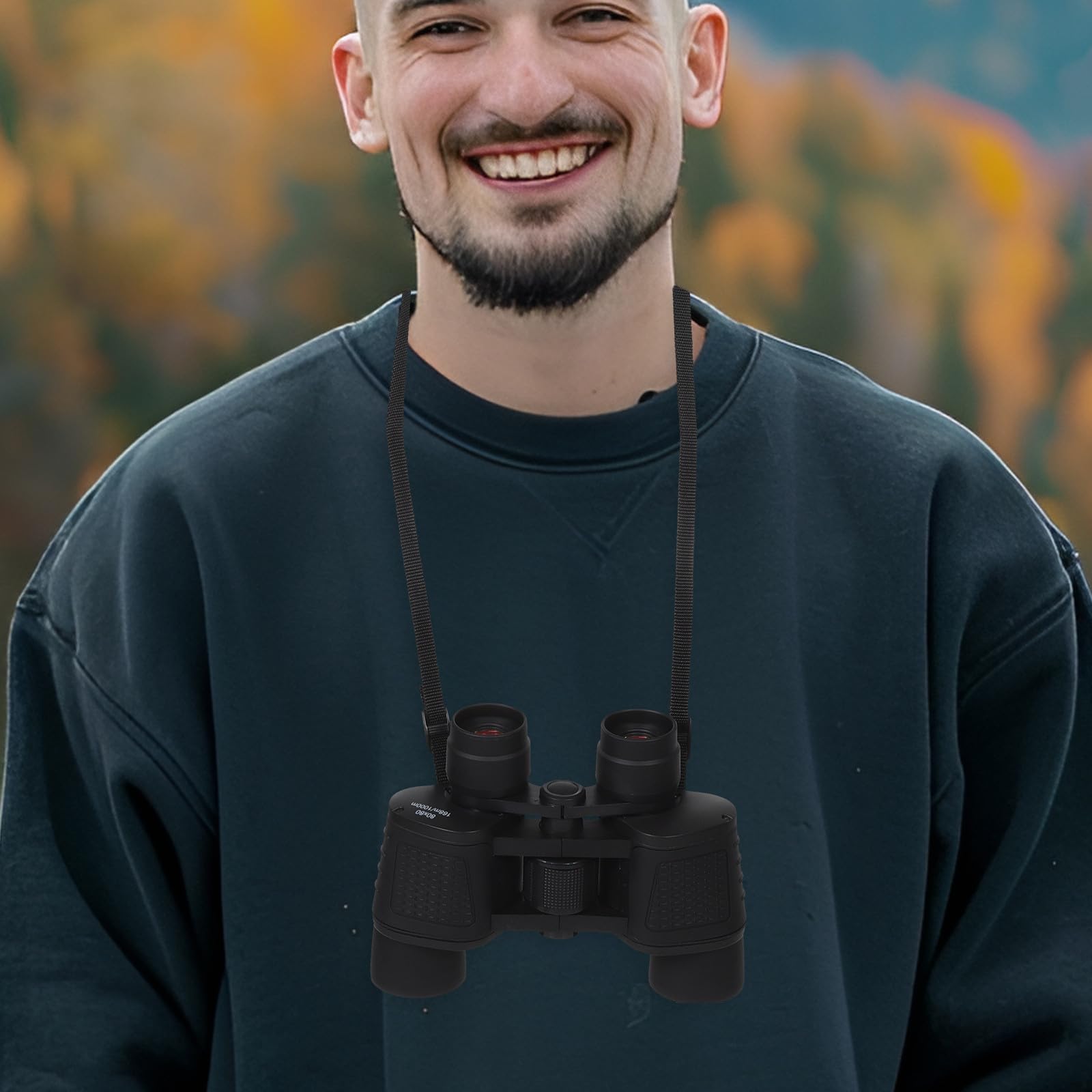Binocolo per Visione Notturna Leggero e Resistente con Misuratore di Distanza, Lente Ottica 80x80, per Caccia e Campeggio All'aperto
