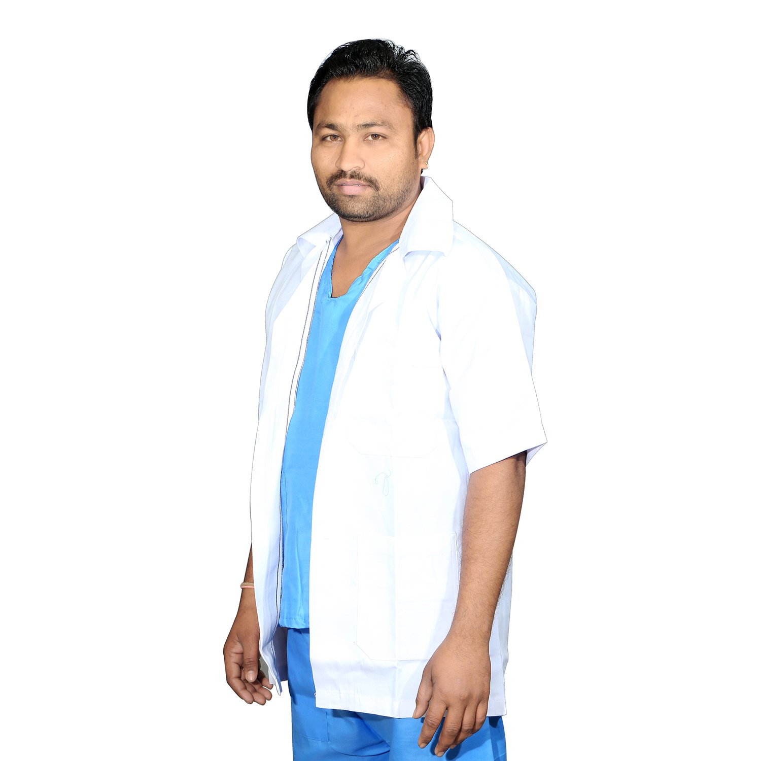 SMARTCARE Professional Apron Coat - Half Sleeves, Large Size, Classic White - Stylish and Functional for All Your Work Needs-picture-52