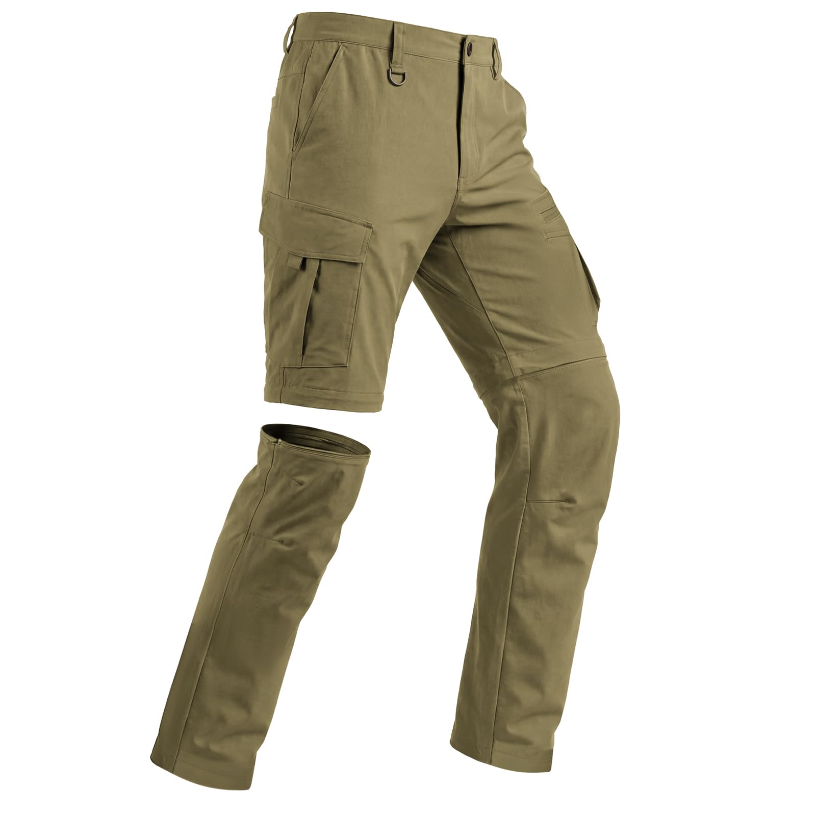 IGOLUMON Mens Hiking Pants Convertible Quick Dry Cargo Pants Water Resistant Lightweight Zip Off Outdoor Pants with 6 Pockets