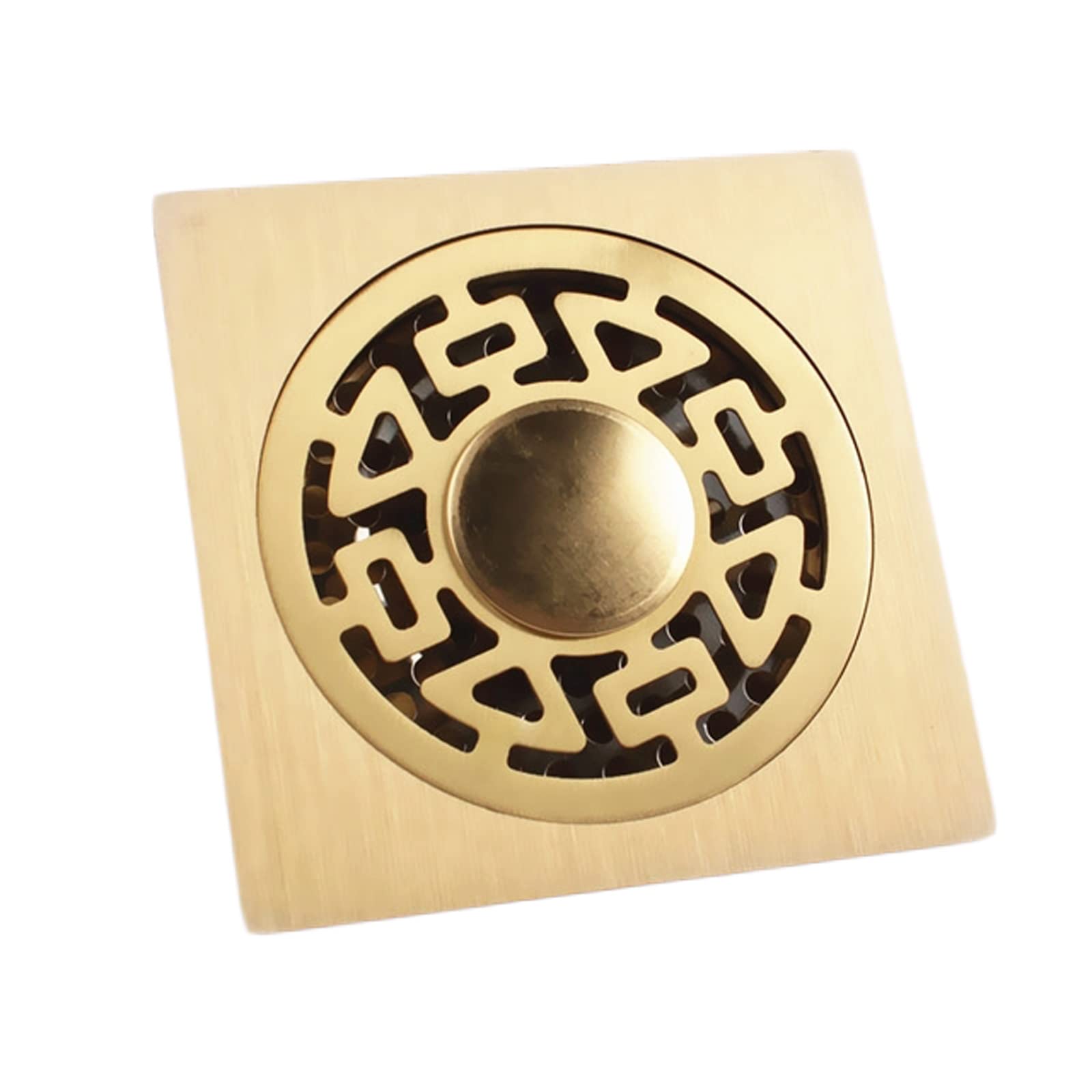 FLYIODFCXV Drain Plugs, Shower Drain Strainer 1pc 4 Inch Copper Square Bathroom Washing(B)
