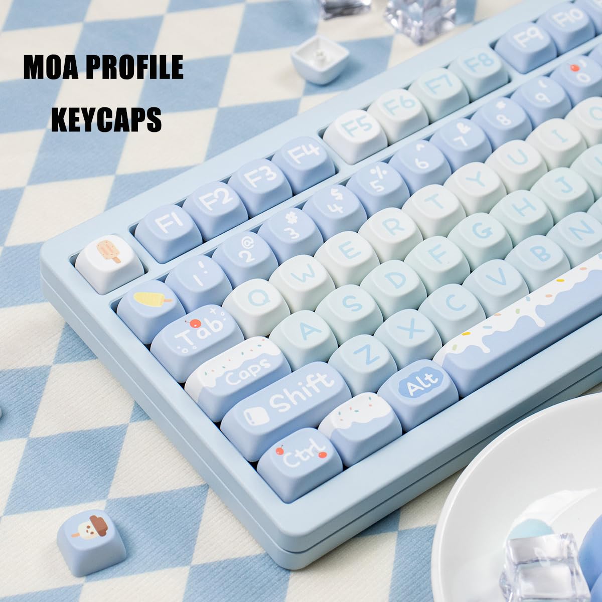 125 MOA-Profil Tastenkappen Aus PBT – Sublimiert & Niedlich Für Mechanische Tastaturen (Cherry MX, Gateron)